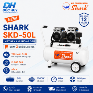 Máy Nén Khí Không Dầu Giảm Âm Shark SKD-50L 1500W Chạy Cho 2 Ghế