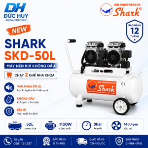 Máy Nén Khí Không Dầu Giảm Âm Shark SKD-50N 1100W Chạy Cho 2 Ghế
